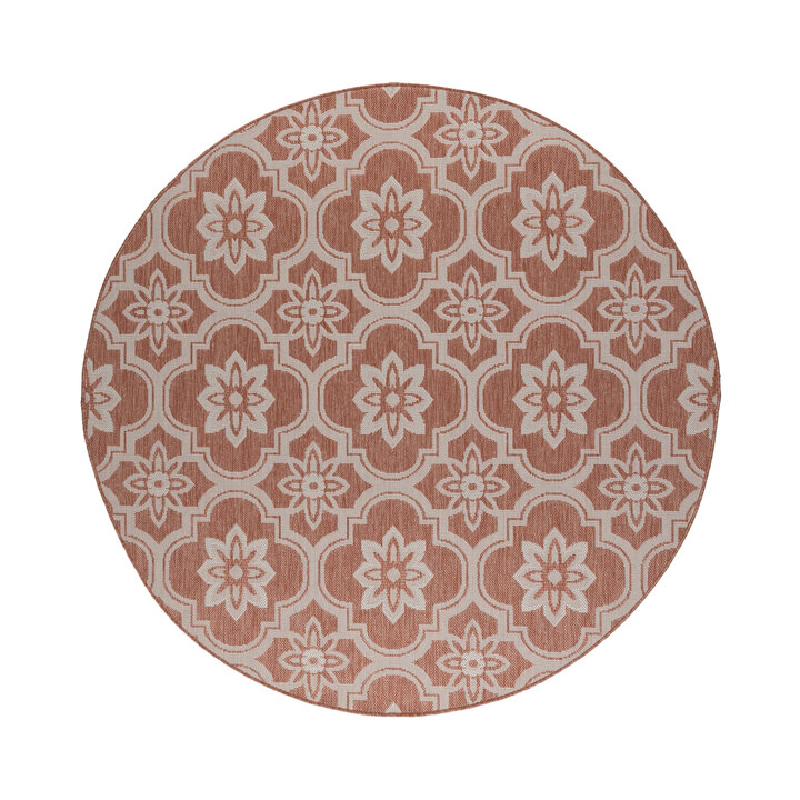 Tapis d’extérieur rond – Rio Flower Rose