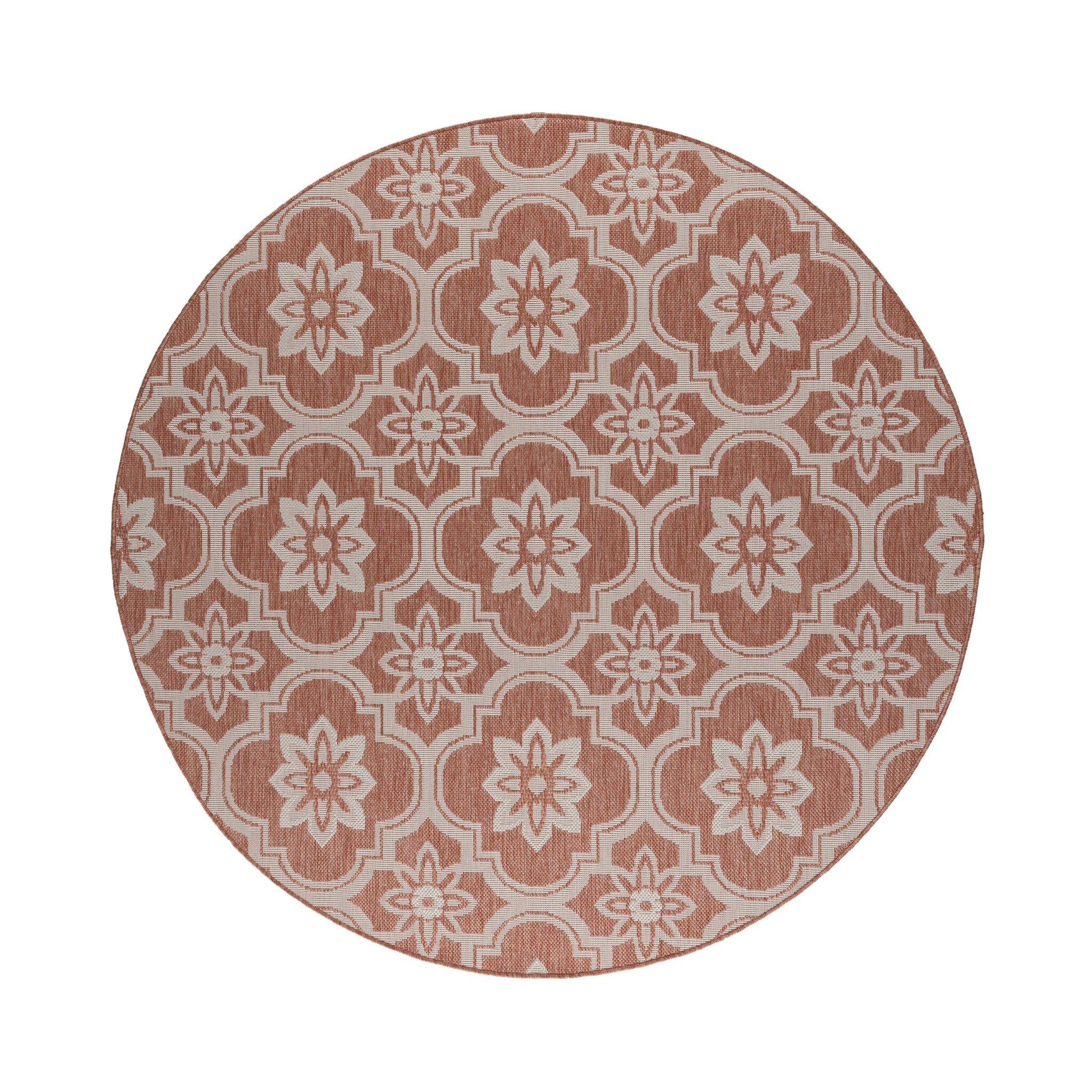 Tapis d’extérieur rond – Rio Flower Rose - sfeer