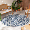 Tapis d’extérieur rond – Rio Flower Bleu - thumbnail