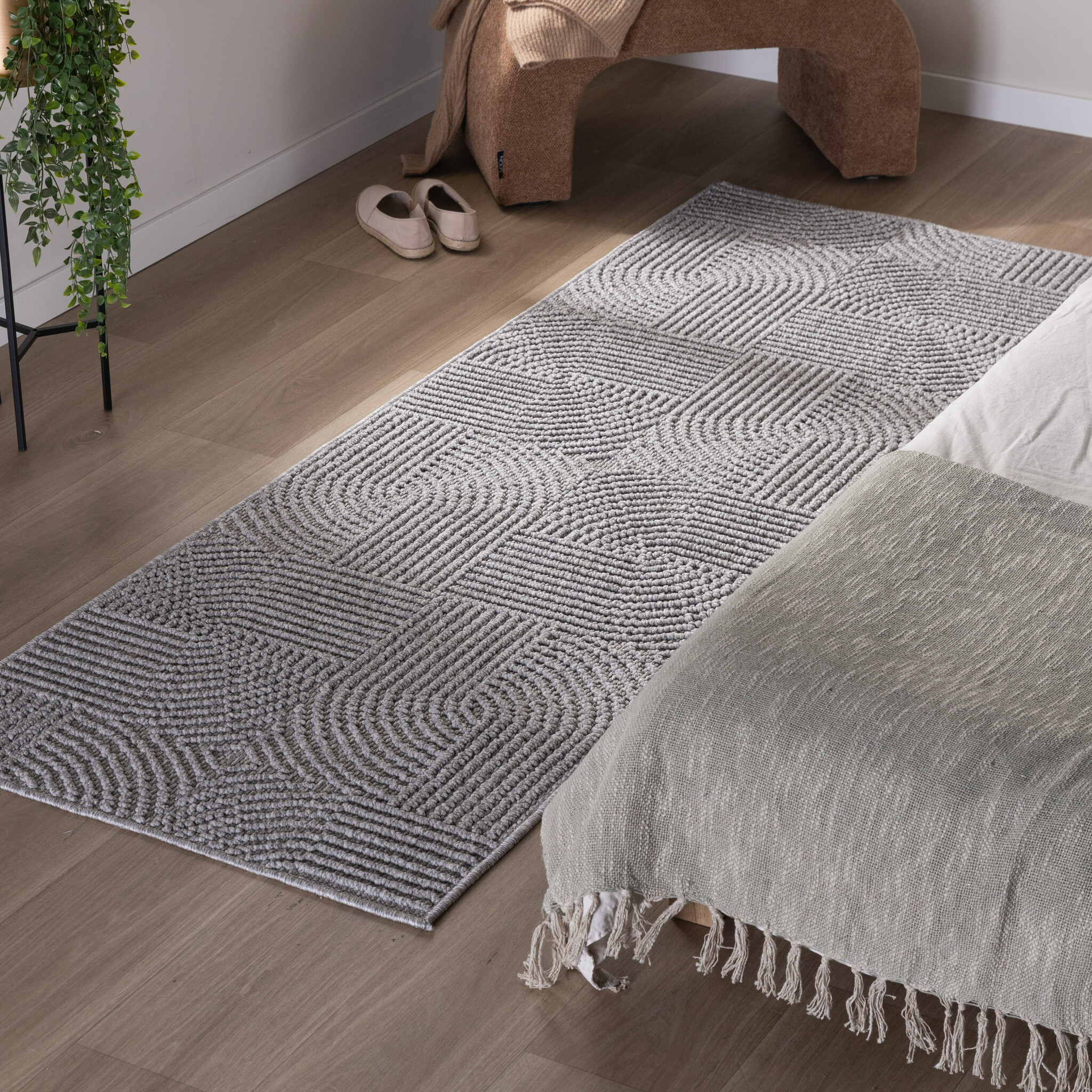 Tapis de couloir – Hidde 3D Circles Gris