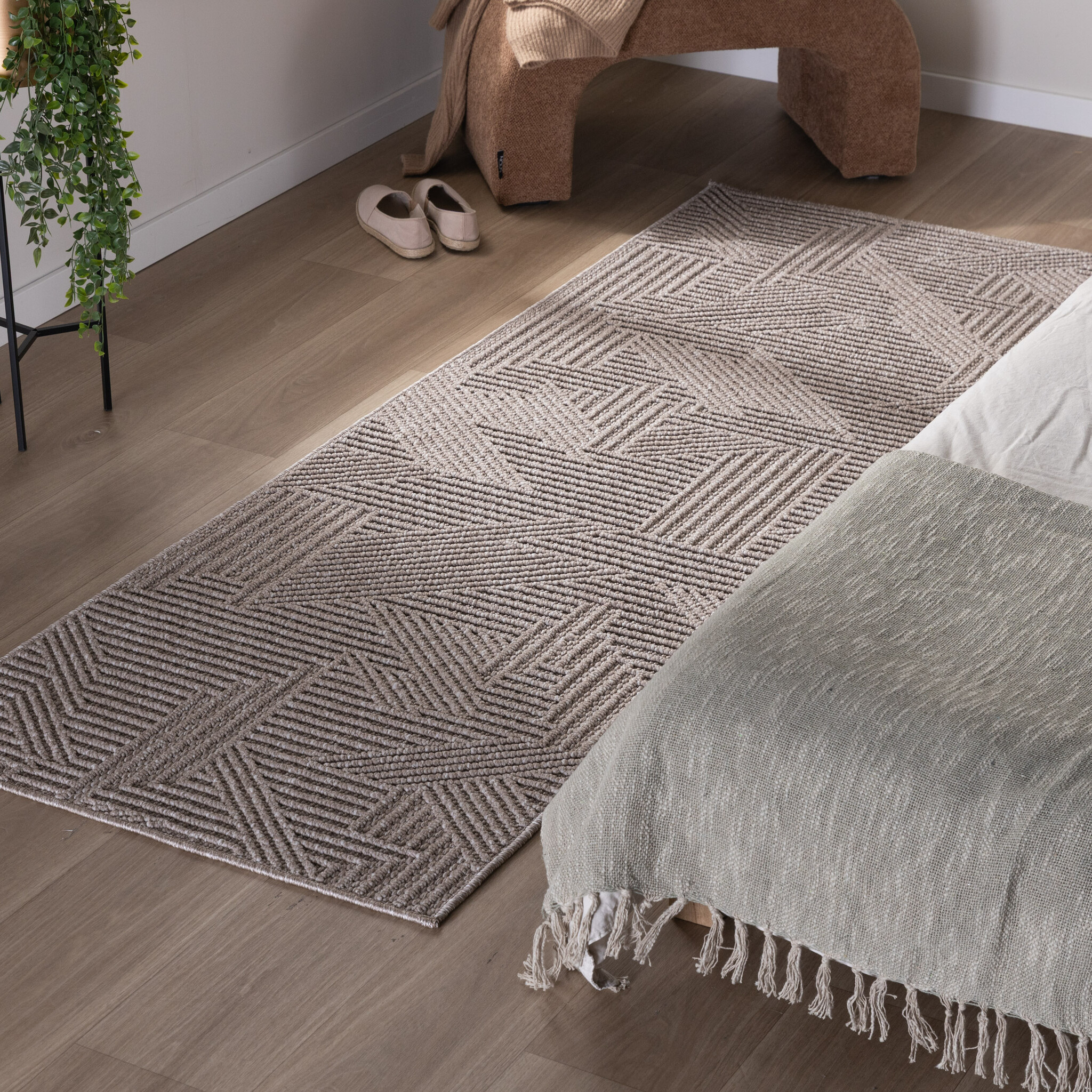 Tapis de couloir – Hidde 3D Maze Taupe