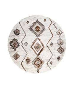 Tapis berbère rond - Blend Aztec Terracotta