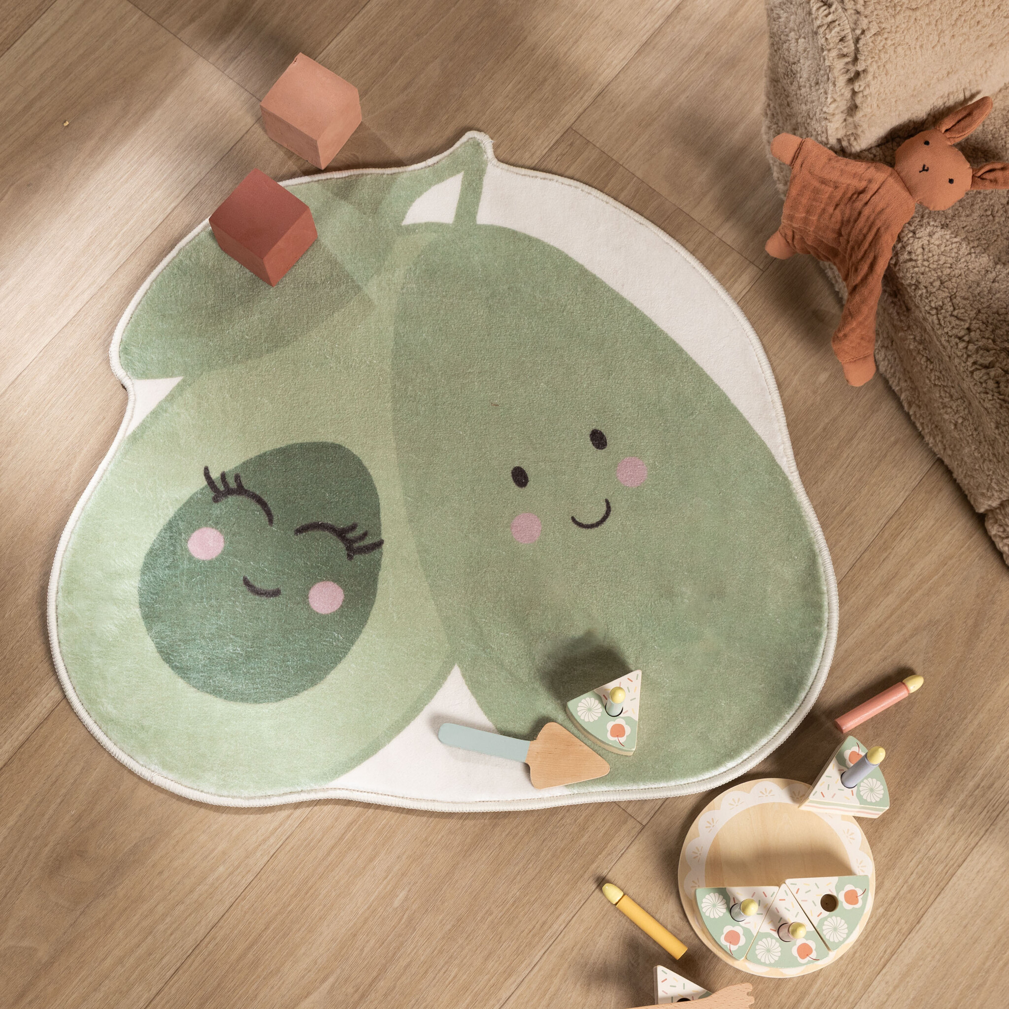 Tapis pour enfants lavable – Berry Avocat Vert