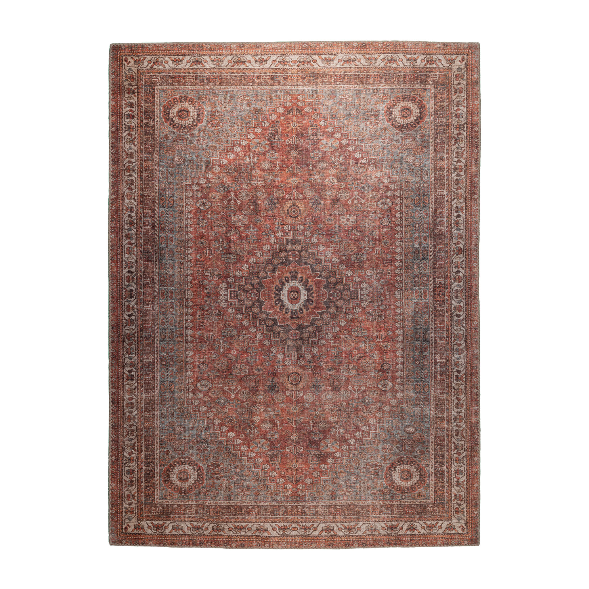 Tapis oriental – Liva Médaillon Terracotta - sfeer