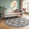 Tapis rond vintage - Imagine Oriental Bleu - thumbnail
