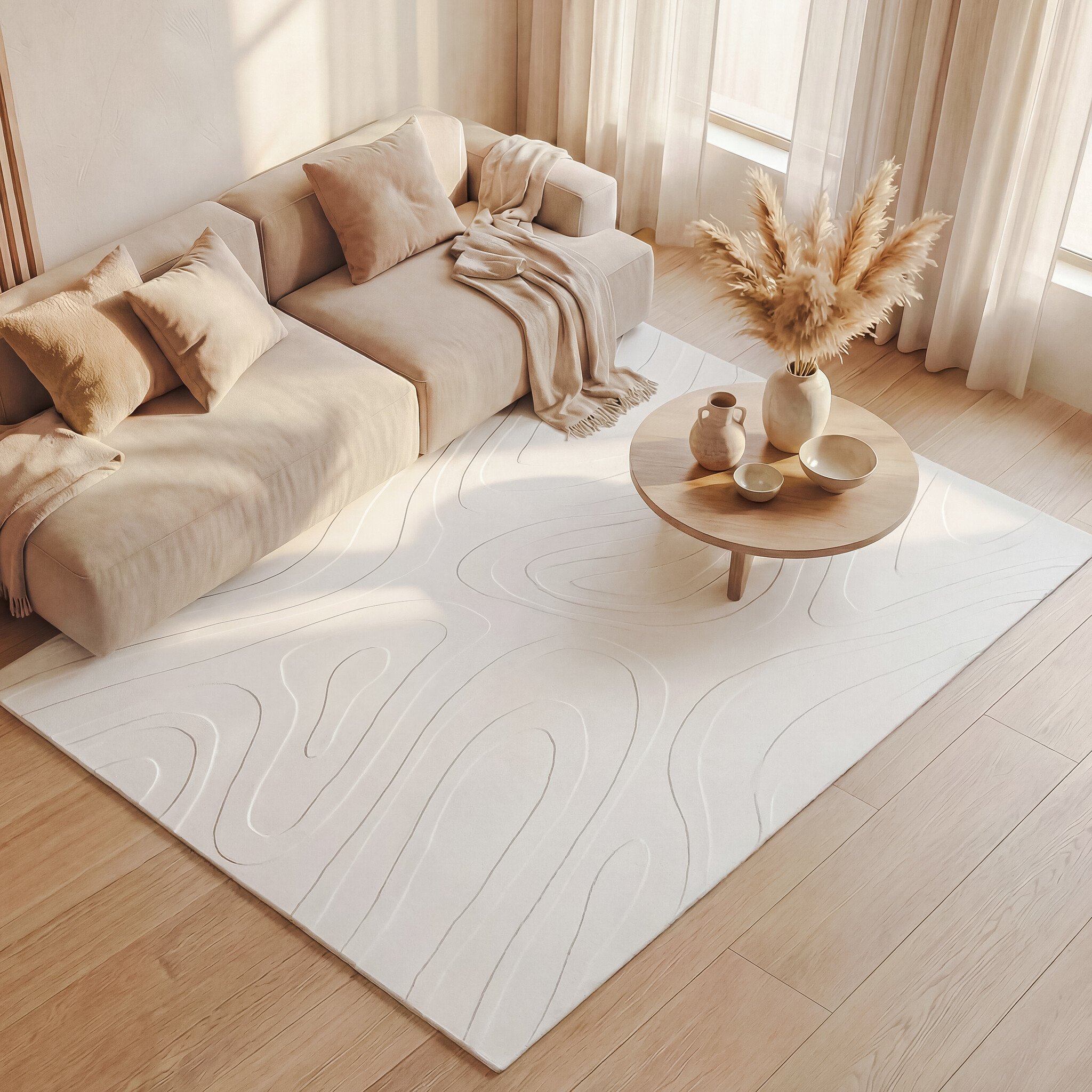 Tapis scandinave - Charm Shapes Blanc