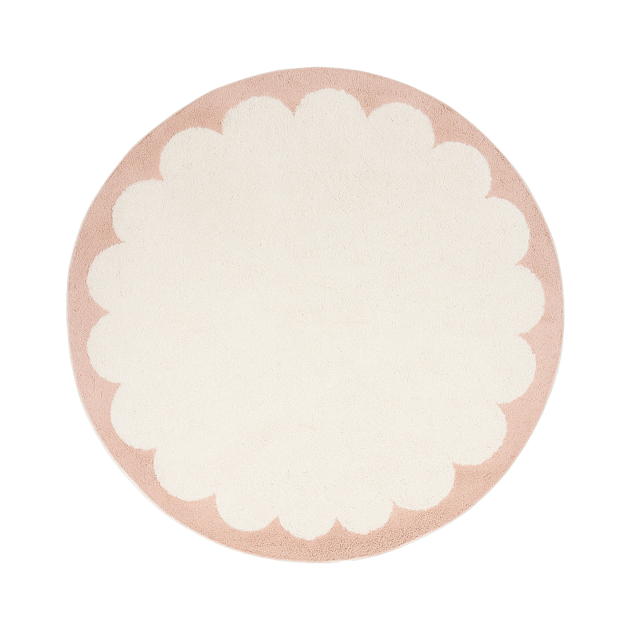 Tapis rond lavable – Myrre Rose/Blanc - sfeer