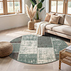 Tapis patchwork rond - Spring Vert/Gris - thumbnail