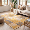 Tapis patchwork - Spring Jaune Ocre/Taupe - thumbnail