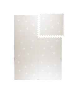 Tapis Puzzle en Mousse – Alfie Stars Gris/Beige