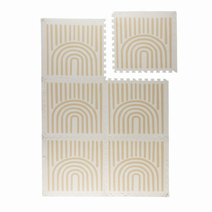 Tapis Puzzle en Mousse – Alfie Grid Beige