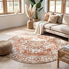 Tapis rond vintage - Spring Medallion terra/Crème - thumbnail