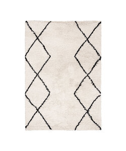 Tapis à poils longs - Sensa Double Crème/Noir