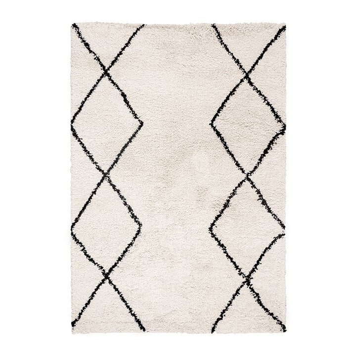 Tapis à poils longs - Sensa Double Crème/Noir