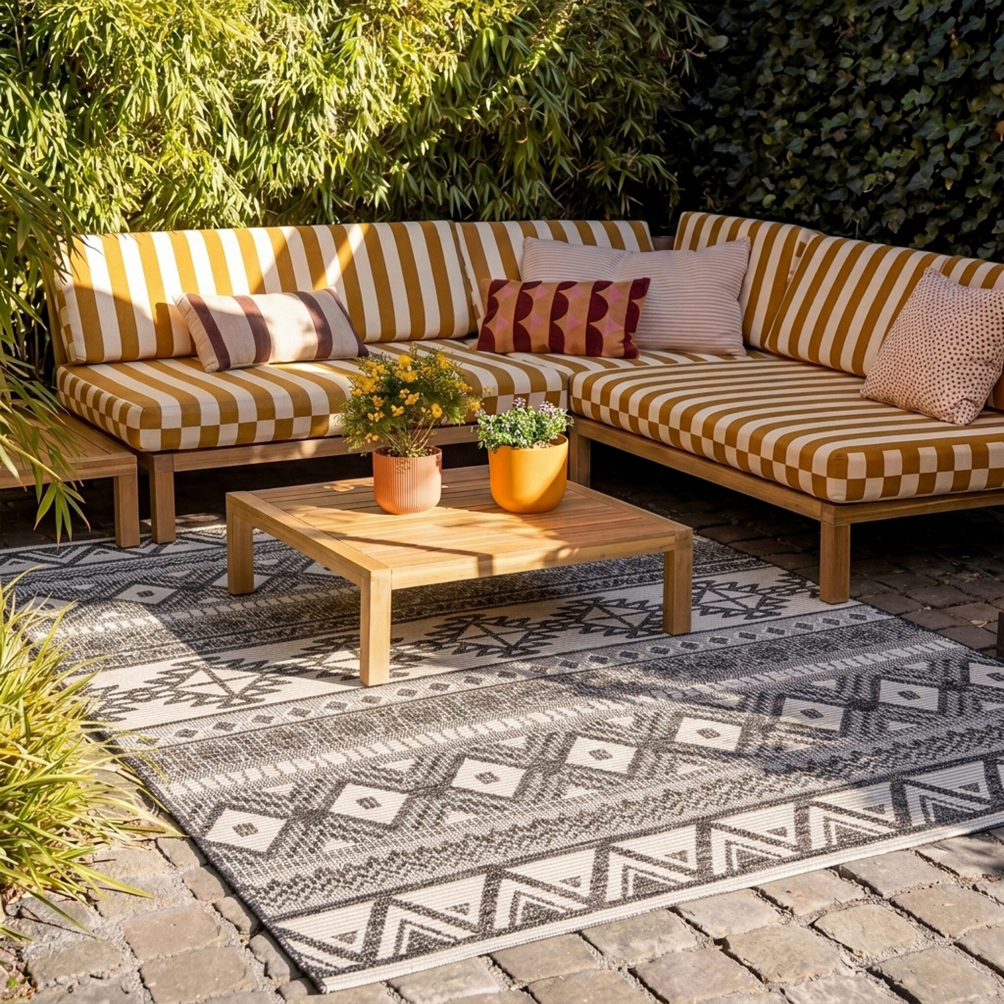 Tapis d'extérieur - Summer Beyond Gris - sfeer