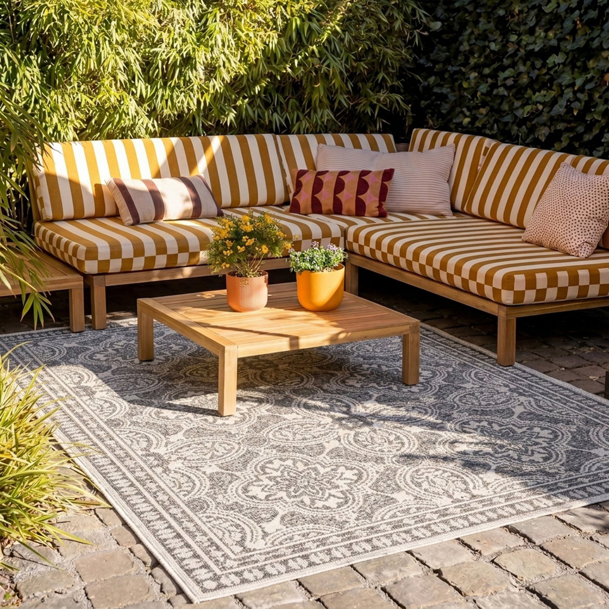 Tapis d'extérieur - Summer Oriental Gris - sfeer