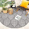 Tapis d'extérieur rond - Summer Leaves Gris - thumbnail 4