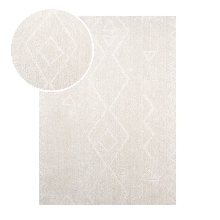 Tapis japandi - Yori Geo Crème/Blanc