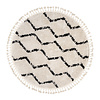 Tapis rond à poils longs - Grand Wire Weave Crème/Noir - thumbnail 1