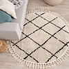 Tapis rond à poils longs - Grand Lines Weave Crème/Noir - thumbnail 3