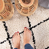 Tapis rond à poils longs - Grand Lines Weave Crème/Noir - thumbnail 4