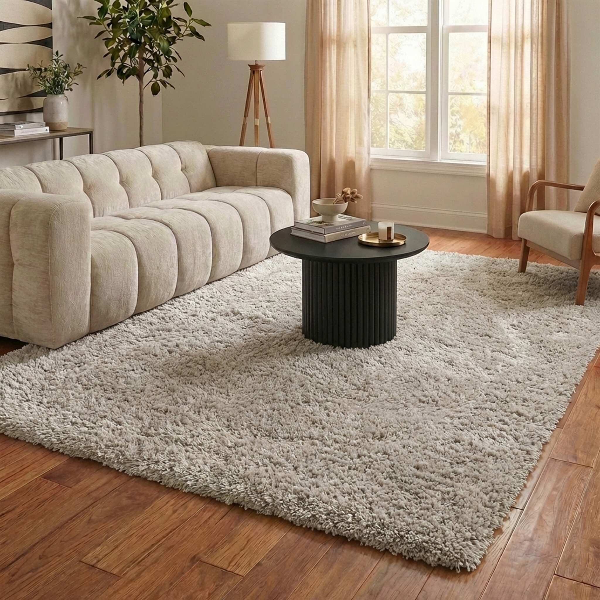 Tapis shaggy - Blaze Beige/Gris