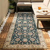 Tapis de couloir lavable - Domingo Oriental Vert Foncé - thumbnail