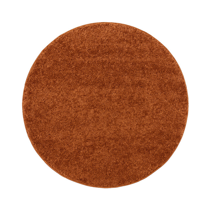 Tapis rond à poils longs – Wish Terracotta