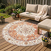 Tapis d'extérieur rond vintage - Santo Medallion terra - thumbnail