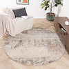 Tapis rond abstrait - Xavier Scratch Taupe/Gris - thumbnail