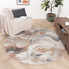 Tapis rond abstrait - Xavier Wave Bleu/Rouge - thumbnail