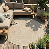 Tapis d'extérieur en jute rond - Atlas Aztec Marron/Crème - thumbnail