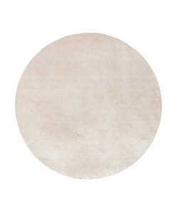 Tapis en viscose rond lavable - Vive Crème