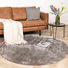 Tapis rond en viscose lavable - Vive Taupe - thumbnail