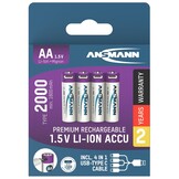 4x AA Batterij Lithium Oplaadbaar USB-C