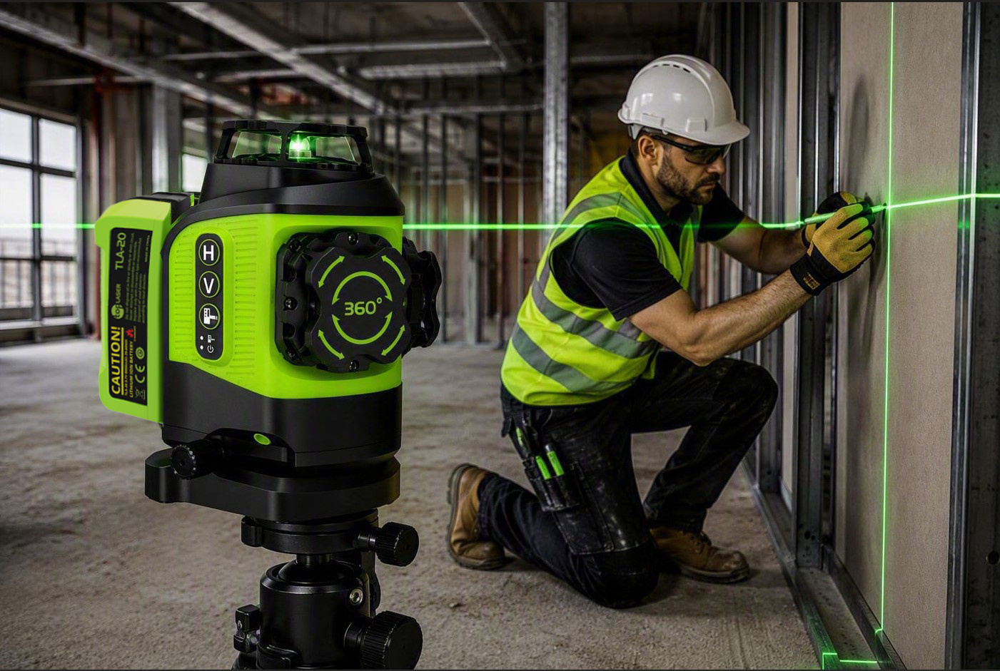 X3DP PRO 3x360° 3D Lijnlaser Groen