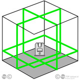 X3DP PRO 3x360° 3D Lijnlaser Groen