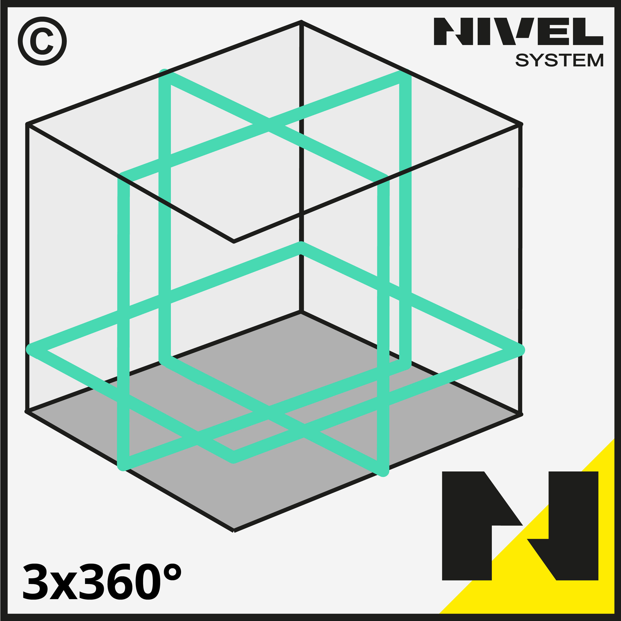 CL3B 3x360° Lijnlaser Blauw