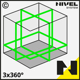 CL3G 3x360° Lijnlaser Groen