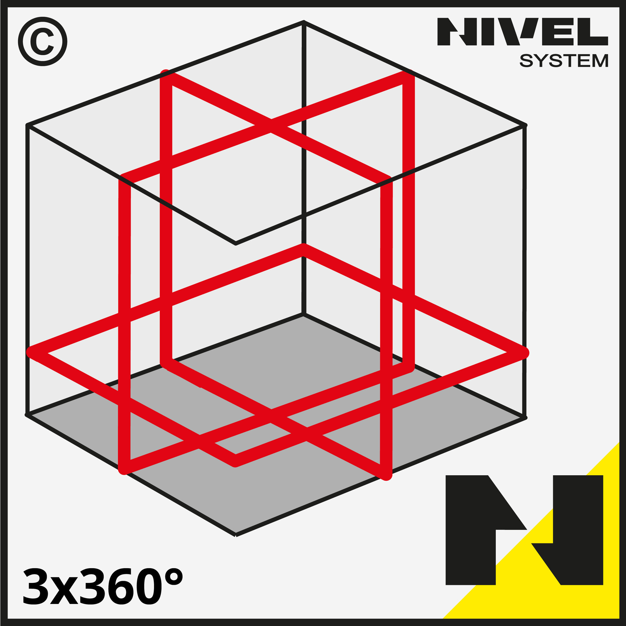 CL3R 3x360° Lijnlaser Rood