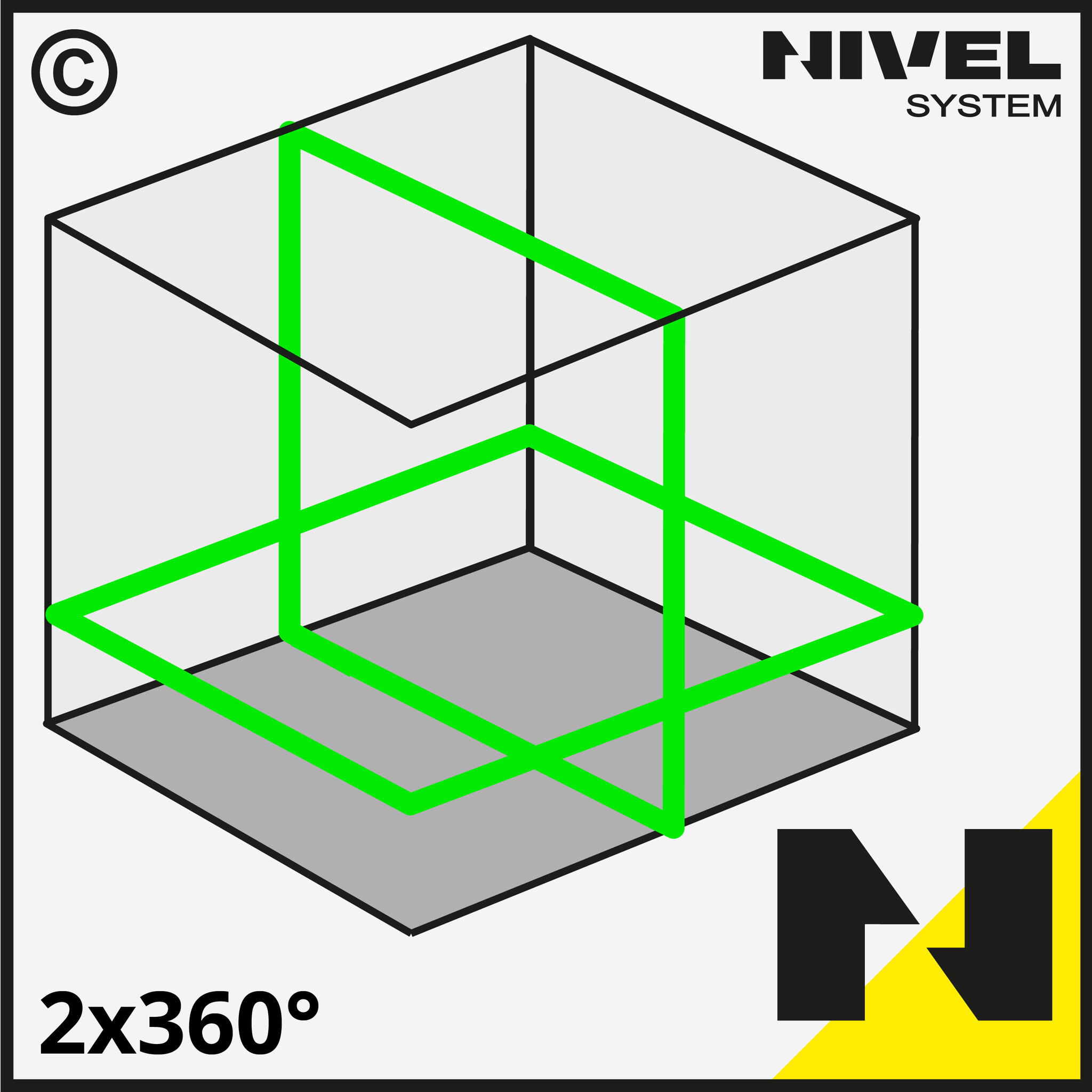 CL2G 2x360° Lijnlaser Groen