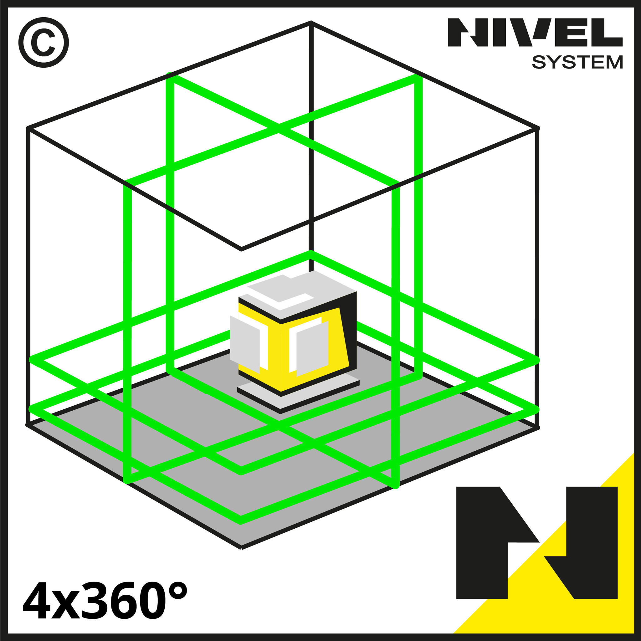 CL5G 4x360° Elektronische Lijnlaser Groen
