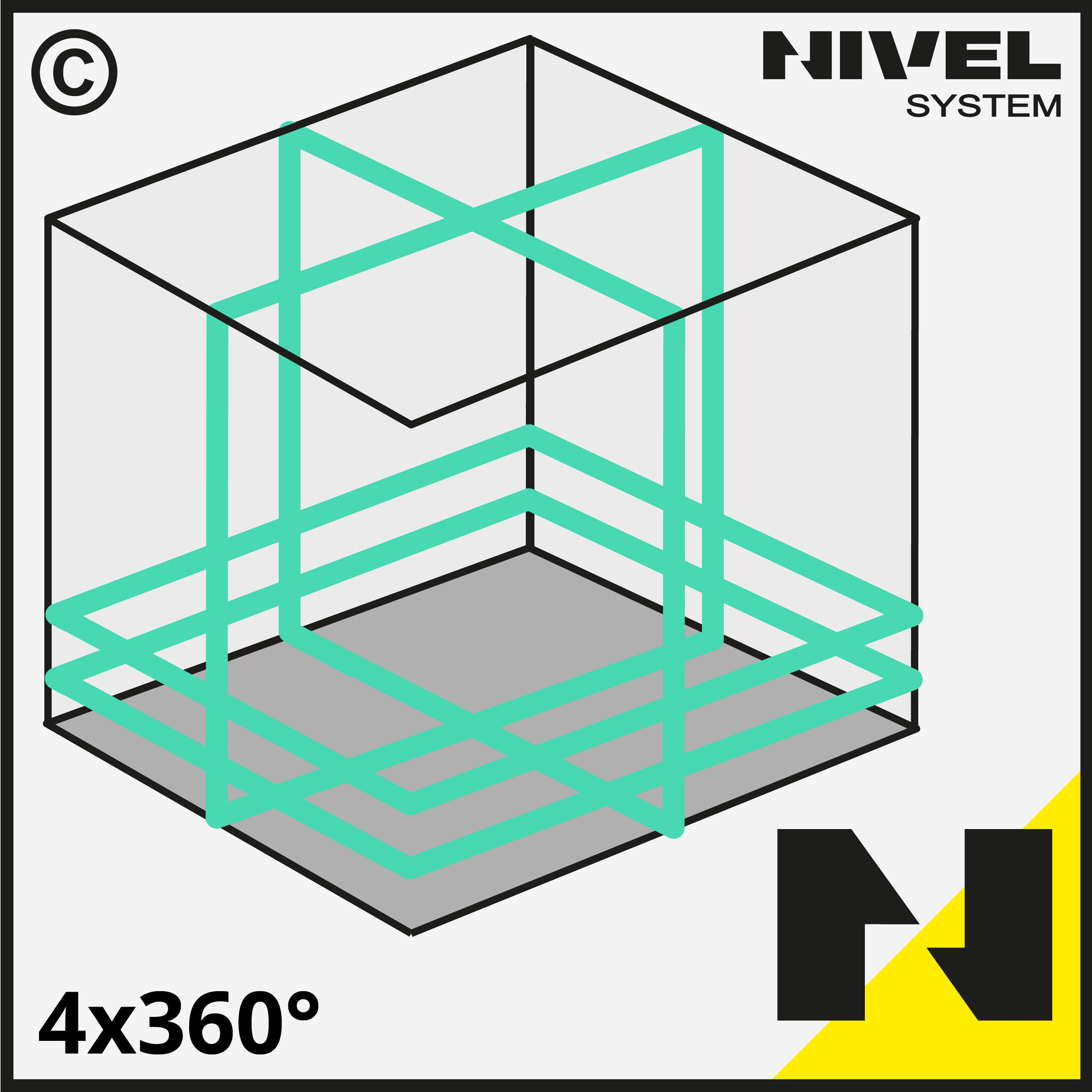 CL5B 4x360° Elektronische Lijnlaser Blauw