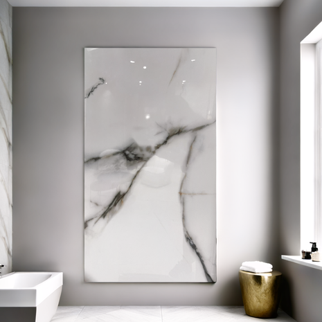 Oppio €37 PER PANEEL - 120x280x0,3 cm - PVC Wandpaneel Calacatta Gold Hoogglans Oppio €37 PER PANEEL - 120x280x0,3 cm - PVC Wandpaneel Calacatta Gold Hoogglans