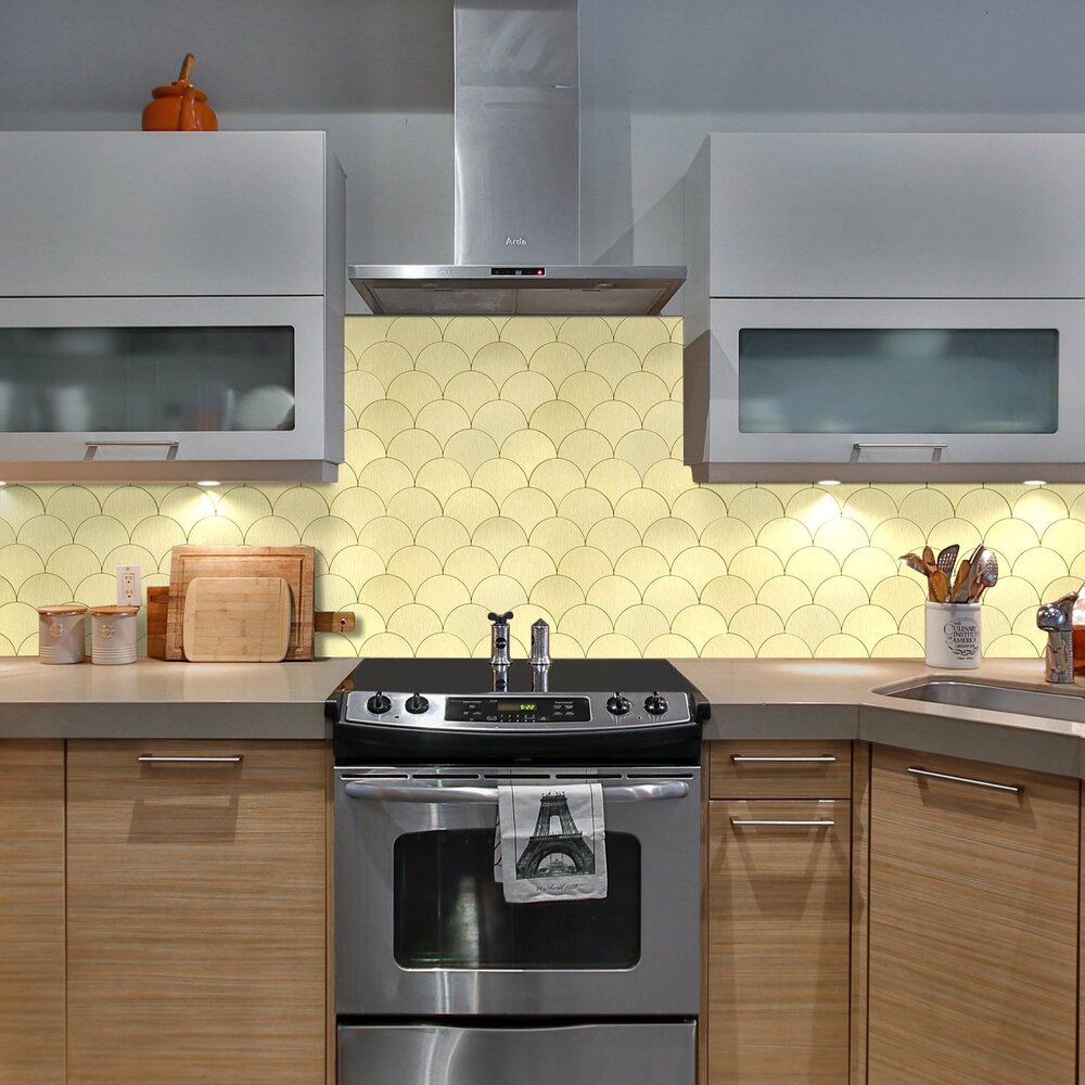 Oppio XL Goud Schelpjes - Zelfklevend Mozaiek 266x266x4mm Oppio XL Goud Schelpjes - Zelfklevend Mozaiek 266x266x4mm