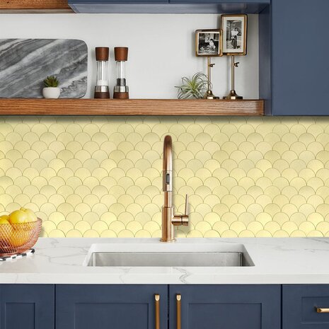 Oppio XL Goud Schelpjes - Zelfklevend Mozaiek 266x266x4mm Oppio XL Goud Schelpjes - Zelfklevend Mozaiek 266x266x4mm