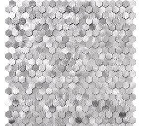 Oppio Geborsteld MINI Hexagon Zilver - Zelfklevend Mozaiek 308x298x4mm Oppio Geborsteld MINI Hexagon Zilver - Zelfklevend Mozaiek 308x298x4mm