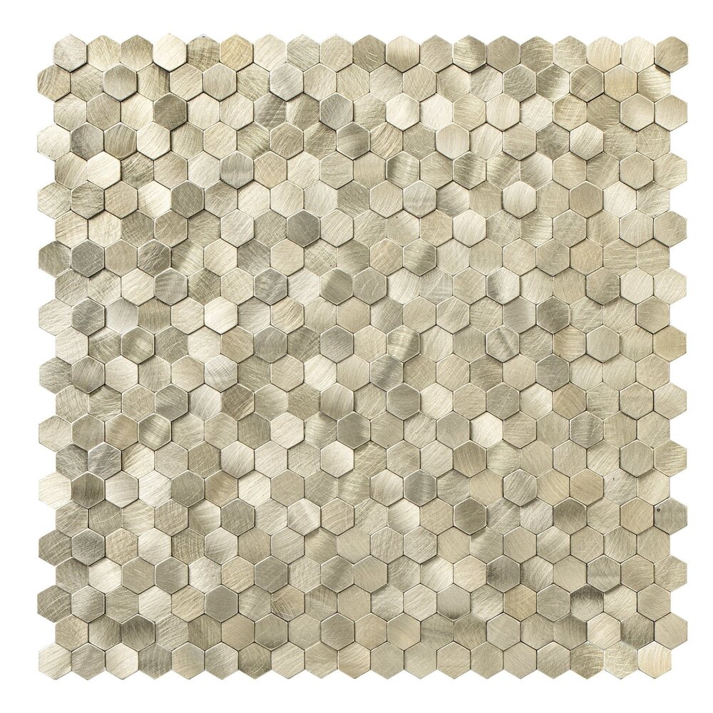 Oppio Geborsteld MINI Hexagon Goud - Zelfklevend Mozaiek 308x298x4mm Oppio Geborsteld MINI Hexagon Goud - Zelfklevend Mozaiek 308x298x4mm