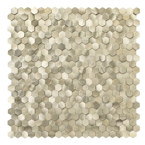 Oppio Geborsteld MINI Hexagon Goud - Zelfklevend Mozaiek 308x298x4mm Oppio Geborsteld MINI Hexagon Goud - Zelfklevend Mozaiek 308x298x4mm