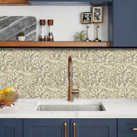 Oppio Geborsteld MINI Hexagon Goud - Zelfklevend Mozaiek 308x298x4mm Oppio Geborsteld MINI Hexagon Goud - Zelfklevend Mozaiek 308x298x4mm